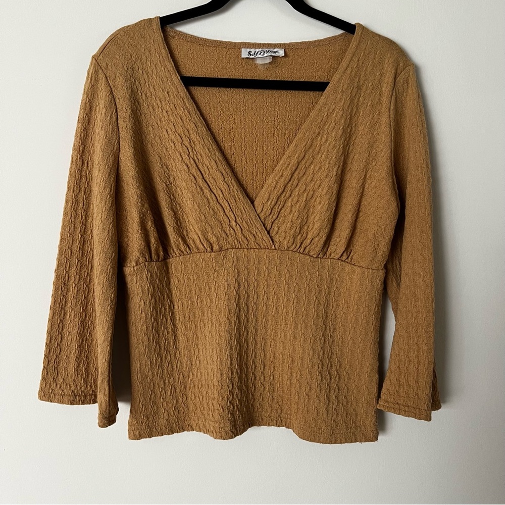 Vintage Y2K Self Esteem V-Neck Top - Picture 8 of 8
